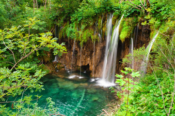 Waterfall in national park. Plitvice, Croatia - 27472009