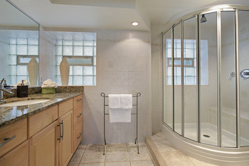 Bathroom with glass shower