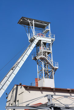 White mine tower