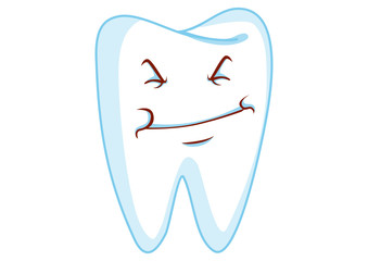 Grin Tooth Cartoon Character Illustration in Vector