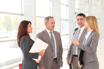 Business people meeting in congress hall