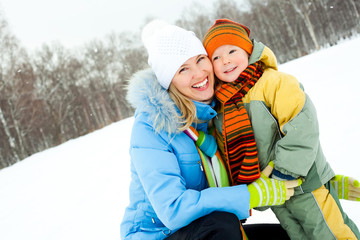Fototapeta premium mother and son outdoor