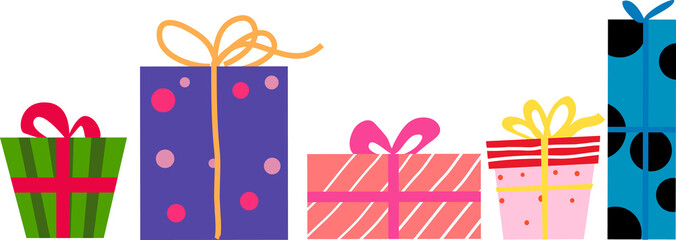 different gift boxes isolated on white