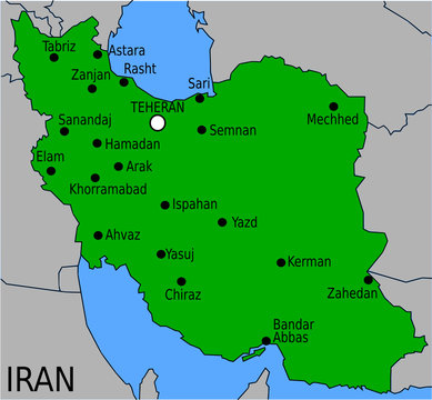 Carte des Villes Principales d'Iran