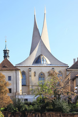 Prague religious hyperbolical Towers of monastery Emausy