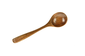 A wooden spoon isolated on white