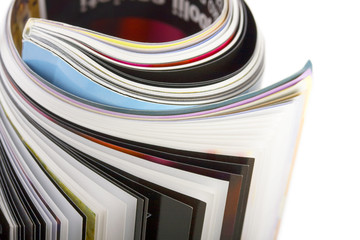 closeup rolled magazin