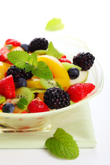 Fresh fruits salad with mint- Healthy Eating