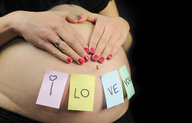 pregnant woman prospective parents - obrazy, fototapety, plakaty