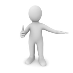 The person advertizes something!