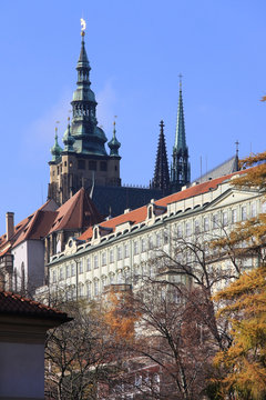 View on the autumn Prague gothic Castle © Kajano