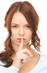 Fototapeta premium finger on lips