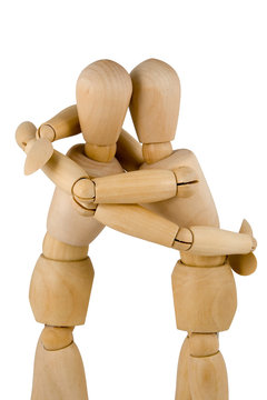 wooden dumies hug