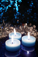 Obraz na płótnie Canvas candeline blu con luci azzurre