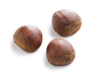chesnuts on white background