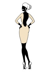 Glamour woman in a cocktail evening dress