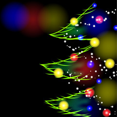 Abstract neon Christmas tree