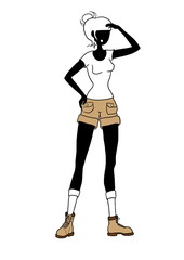 woman ready for hike trekking