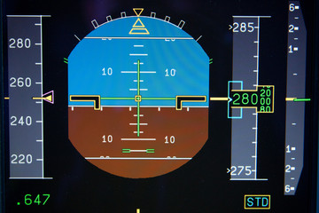 Künstlicher Horizont im Verkehrsflugzeug