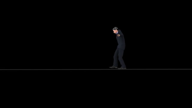 Man walks a Tight Rope. Comes with Alpha