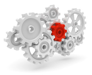 Roues dentées sur fond blanc 4