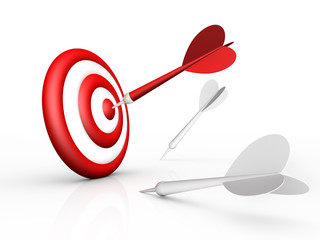 darts and target isolated on white