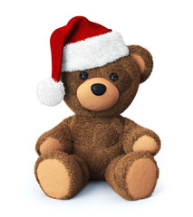 Teddy bear with santa hat