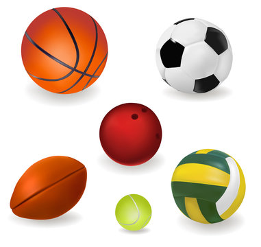 Set of sport balls. Vector.