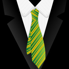 Striped green tie
