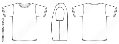 Download "Basic unisex T-shirt template vector illustration." Stock ...