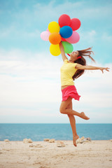 Girl with balloons