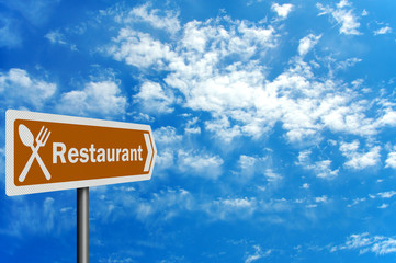 Photo realistic tourist information sign - 'restaurant'