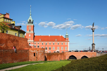 Obraz premium Warszawa - Zamek Królewski i Kolumna Zygmunta