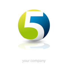 logo entreprise, chiffre 5, 5
