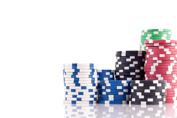 Stacks of Poker Chips with Space for Text