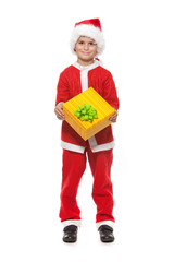 Boy holding a christmas gift