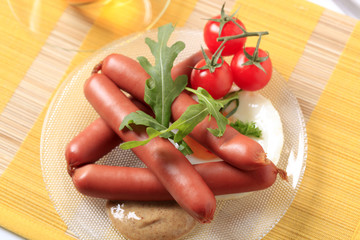 Sausages and spicy mustard