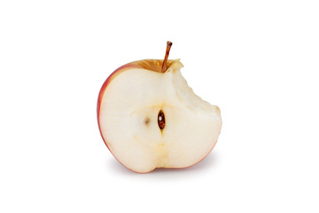 Bitten Red Apple isolated on the white