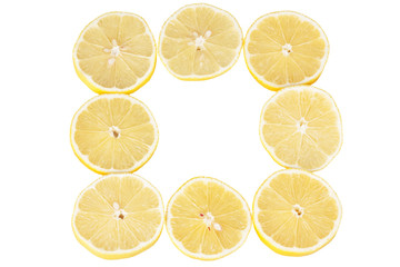 Obraz premium Sliced lemons isolated on white background