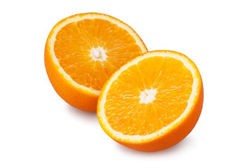 Slice of oranges isolated on white