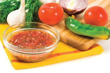 Mexican spicy fresh sauce salsa