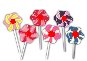 candy flower like lollipops