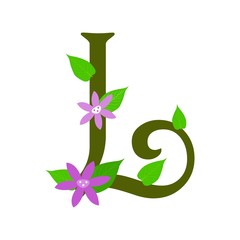 Plant font type, letter L