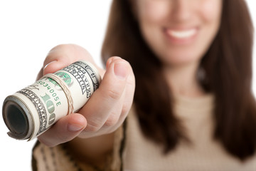 Dollar currency in hand