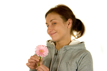 Junge Frau mit Blume