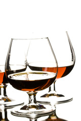 glasses of cognac