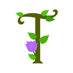 Plant font type, letter T