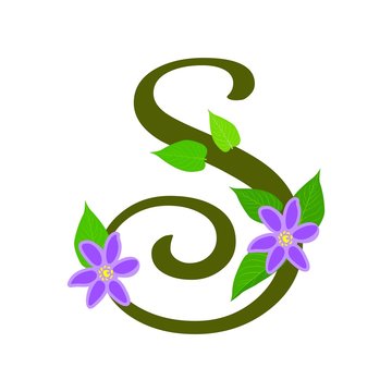 Plant font type, letter S