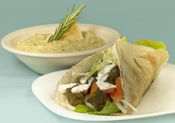 Falafel Wrap & Hummus