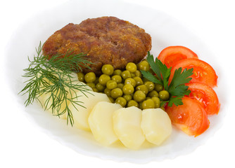 meat rissole with vegetables